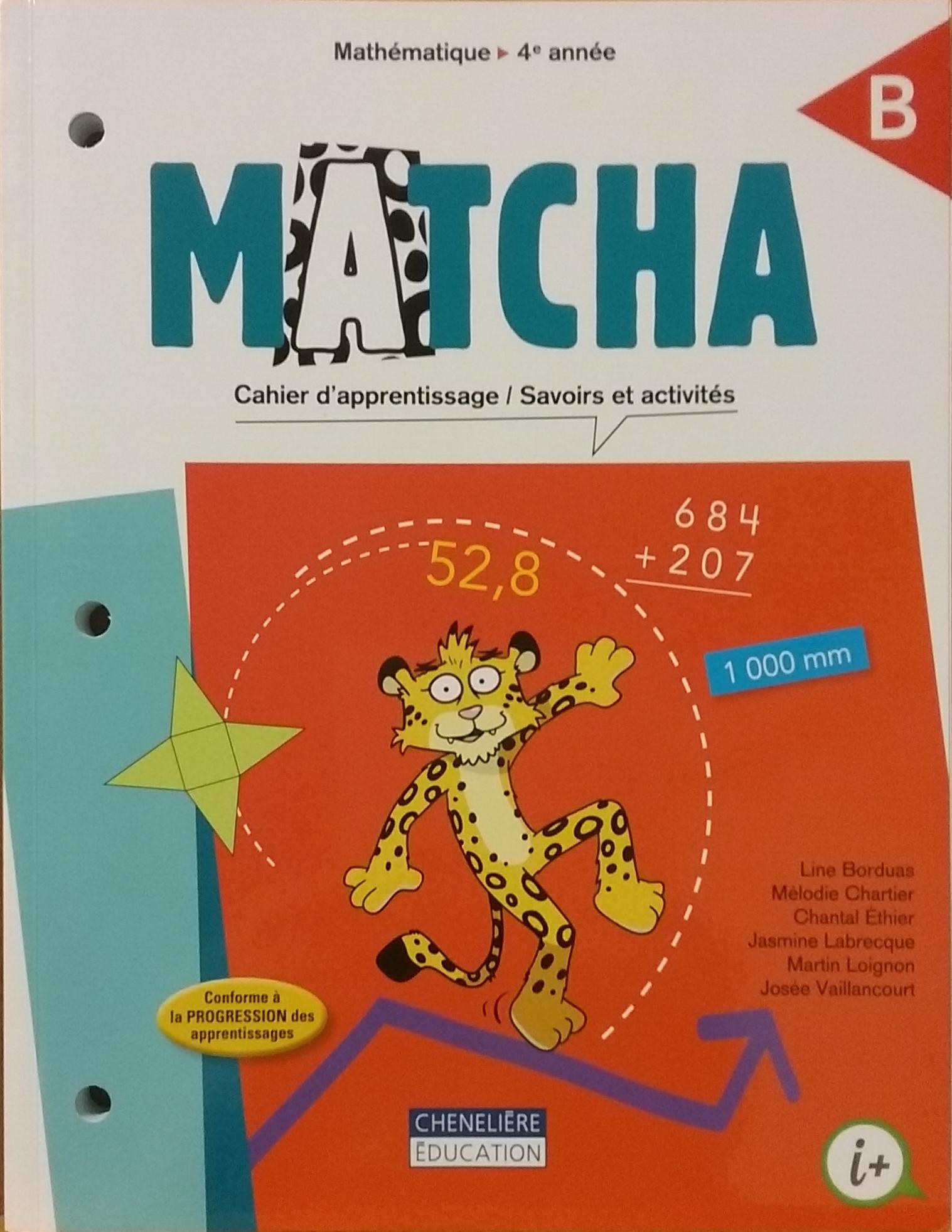 MATCHA mathématique : Cahier d'apprentissage B